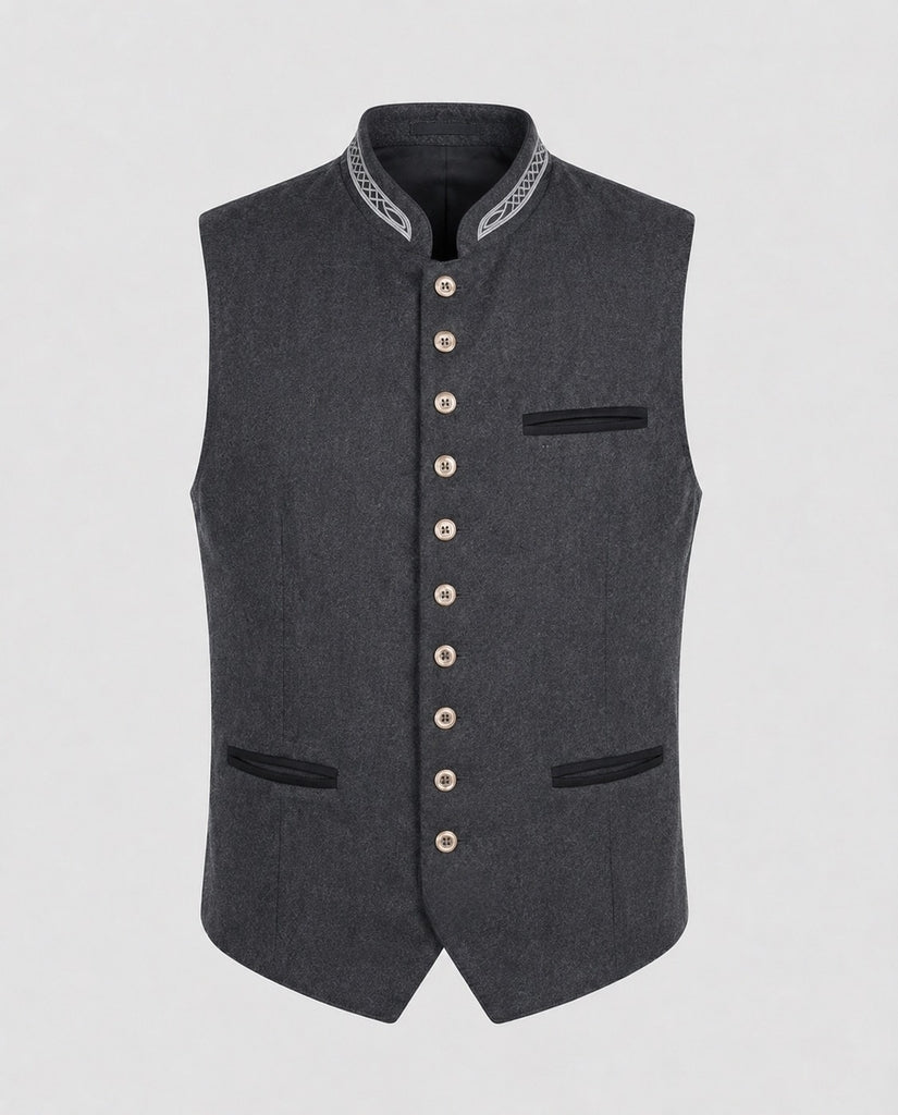Tradivest - Men's Traditional Waistcoat with Stand Collar