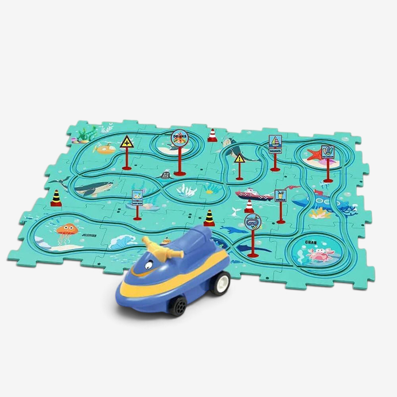TrackQuest - Skladacie puzzle s pretekárskou dráhou