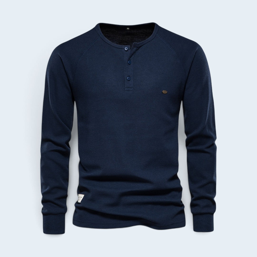 Rafael – pánská košile Henley s dlouhými rukávy
