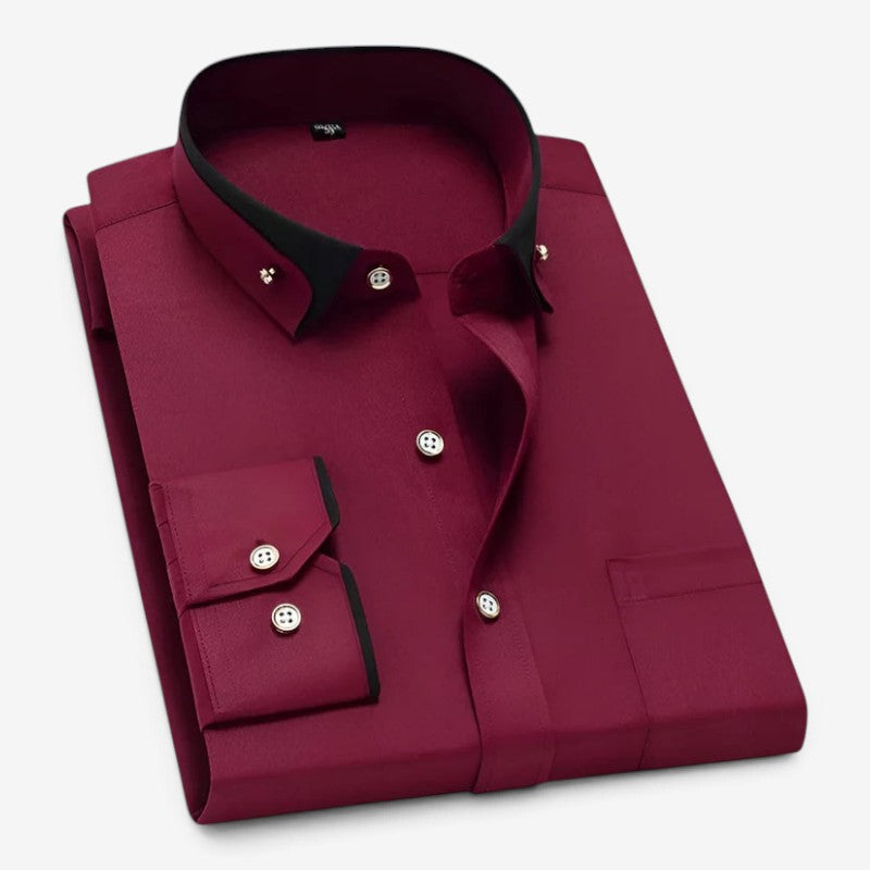 Shirtex – Pánská košile s dlouhým rukávem, klasickým límcem a zapínáním na knoflíky