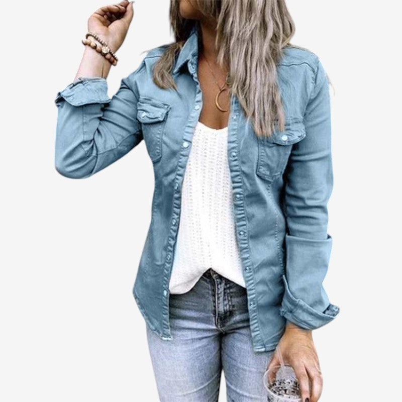 Jacqueline - Veste à manches longues avec fermeture à boutons et poches poitrine