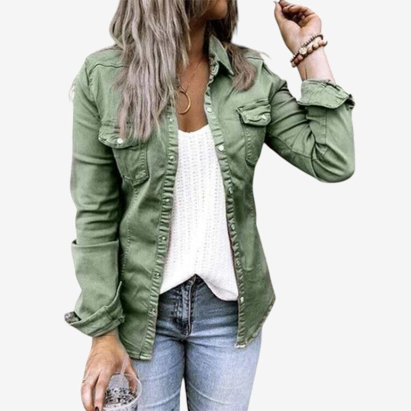 Jacqueline - Veste à manches longues avec fermeture à boutons et poches poitrine