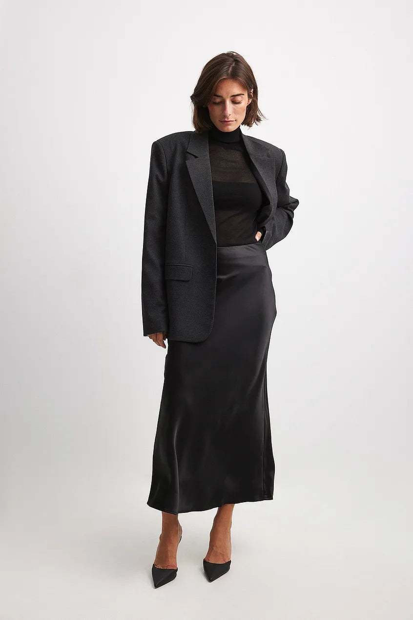 Rozi - Elegante gonna lunga a vita alta con design fluido
