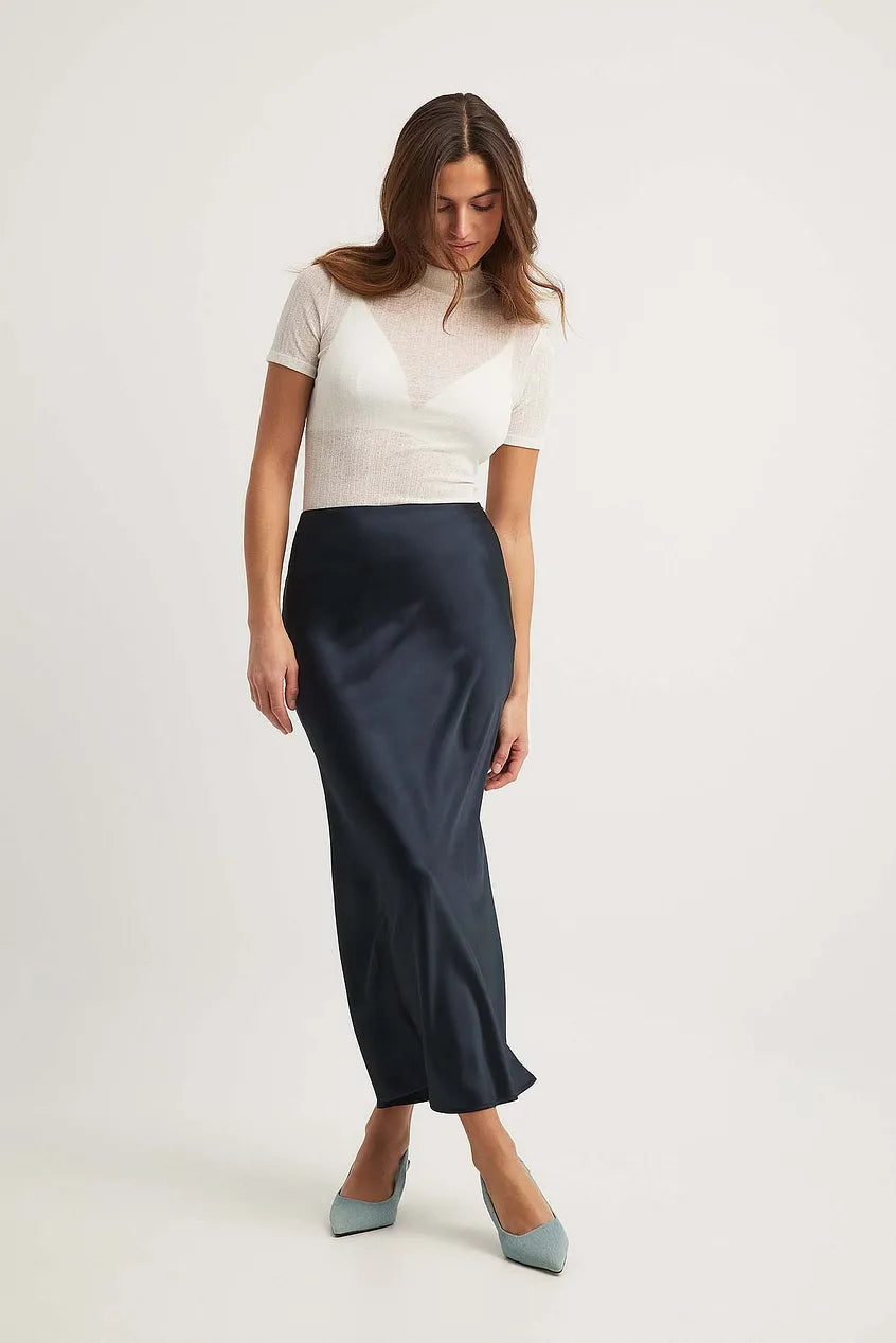 Rozi - Elegante gonna lunga a vita alta con design fluido