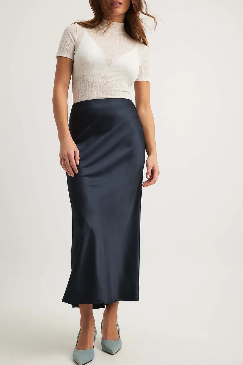 Rozi - Elegante gonna lunga a vita alta con design fluido