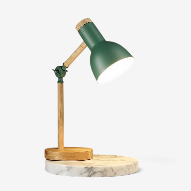 PivotLuma - Lámpara de escritorio de madera con cabezal ajustable