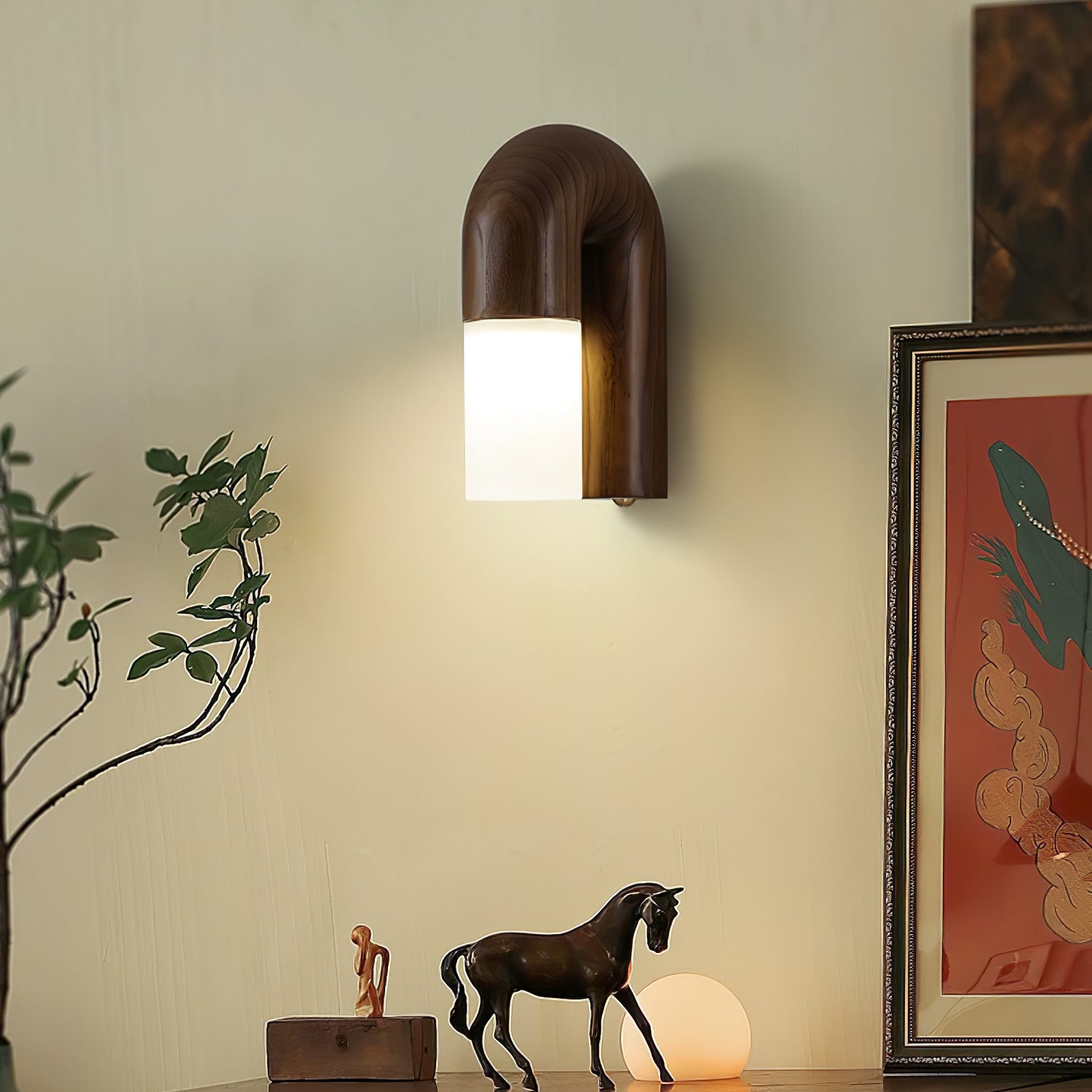 Fjordly - Minimalistyczna drewniana lampa ścienna z miękkim światłem LED