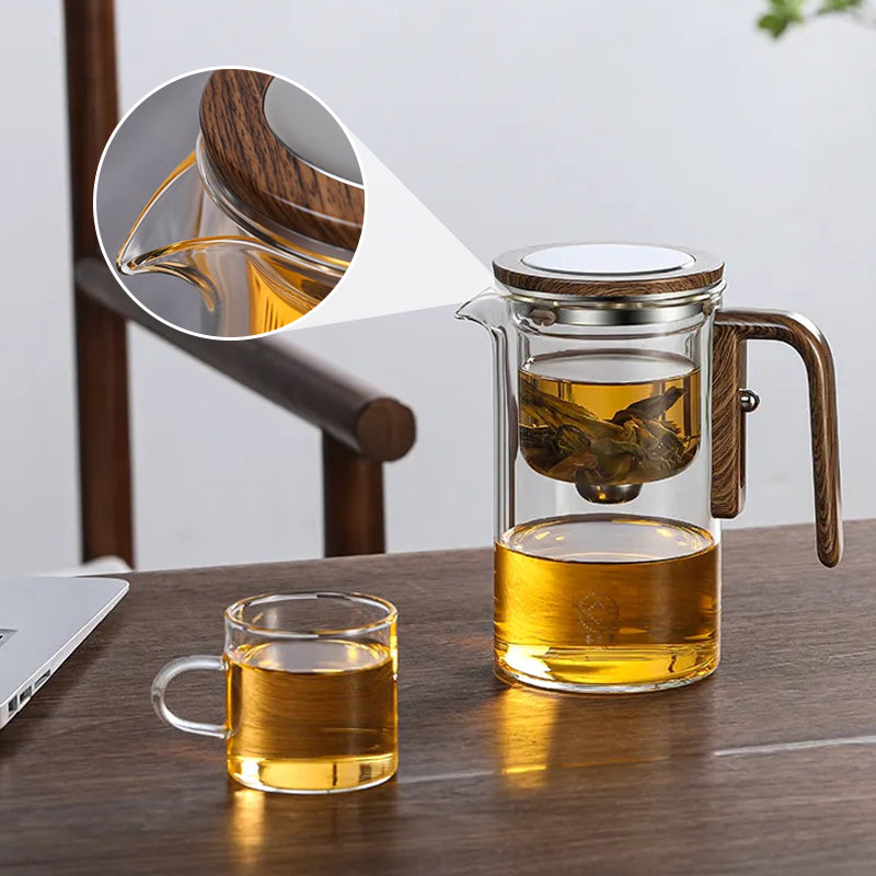MasterBlend – Teiera in vetro con manico in legno per un’esperienza di infusione fluida
