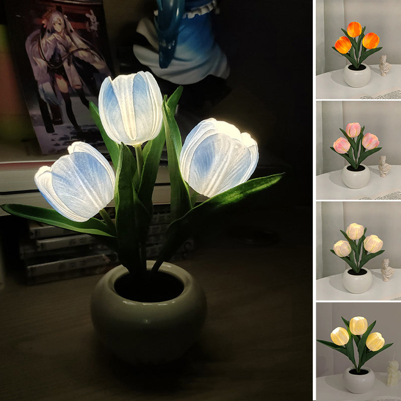 Tulipora - Tulipán formájú asztali lámpa LED-világítással