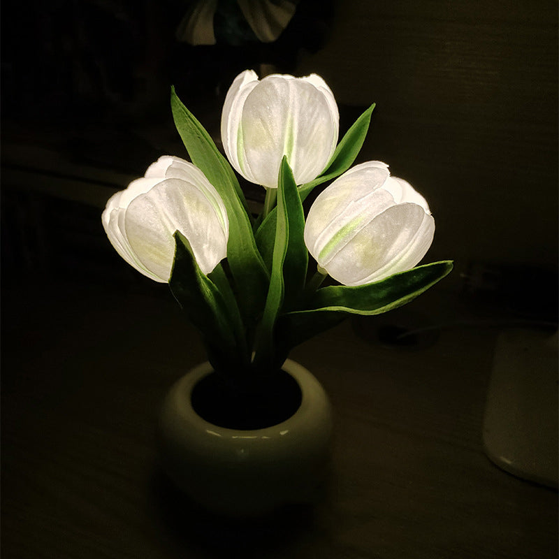 Tulipora - Tulipán formájú asztali lámpa LED-világítással