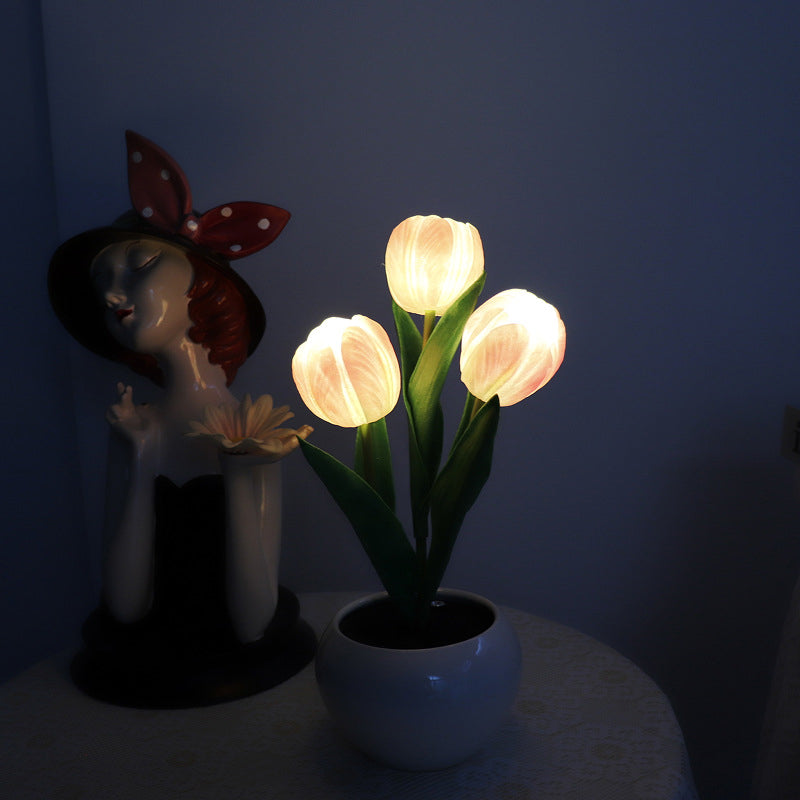 Tulipora - Tulipán formájú asztali lámpa LED-világítással