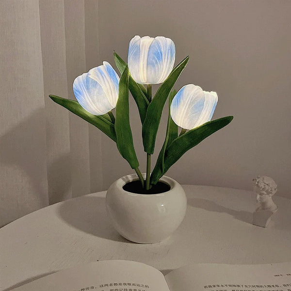 175 Label Stolní lampa ve tvaru tulipánu | LED osvětlení a keramická základna ...