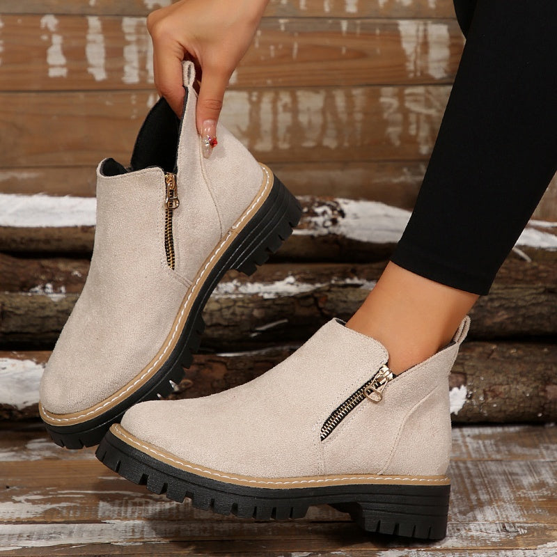 AnkleForge - Women's Ankle Boots With Side Zipper