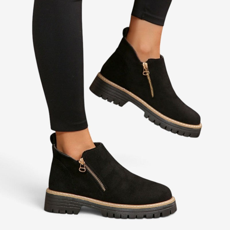 AnkleForge - Women's Ankle Boots With Side Zipper