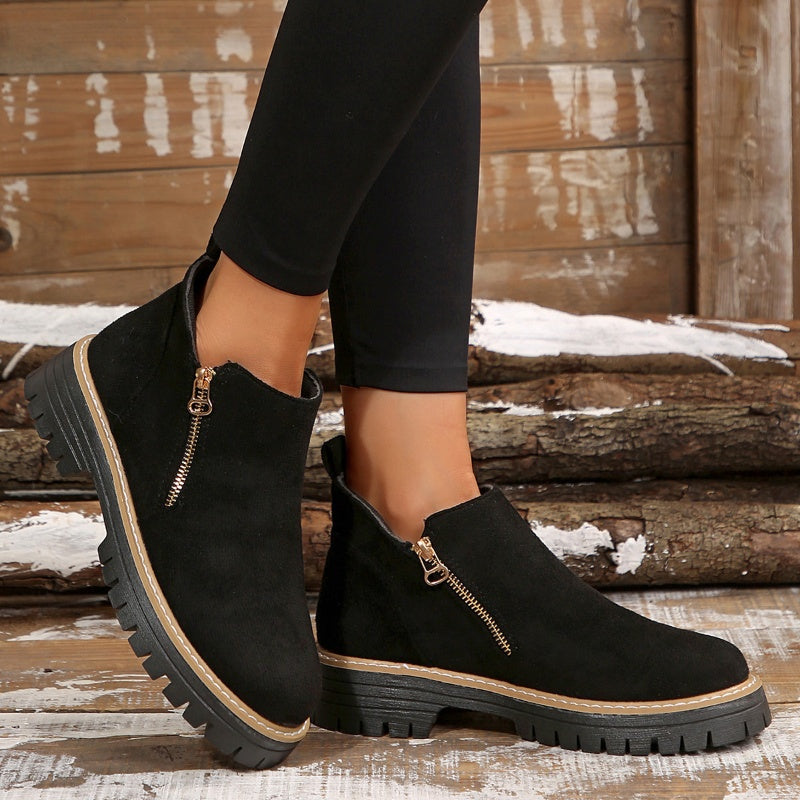 AnkleForge - Women's Ankle Boots With Side Zipper