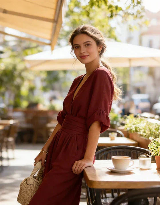 Elegant Women's Jumpsuit with V-Neck