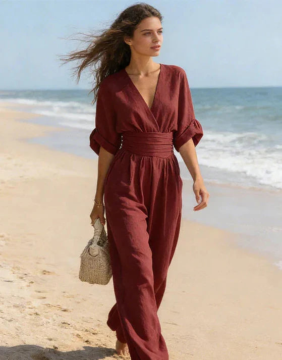 Elegant Women's Jumpsuit with V-Neck