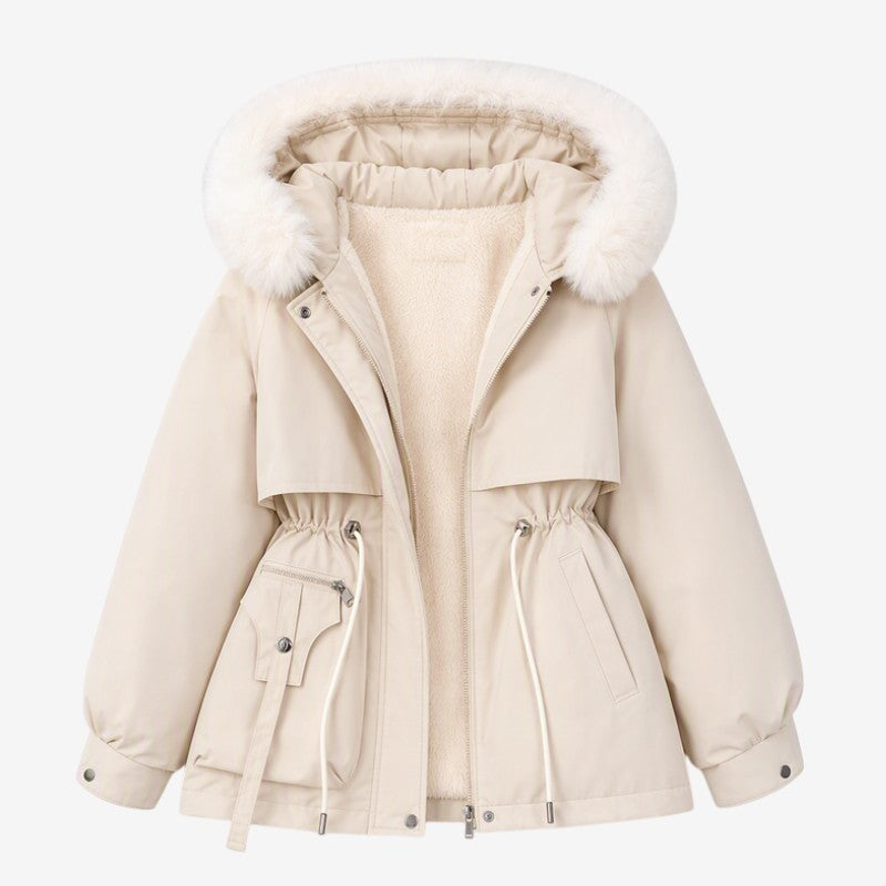 MidQuilt - Women's Quilted Parka With Faux Fur Hood