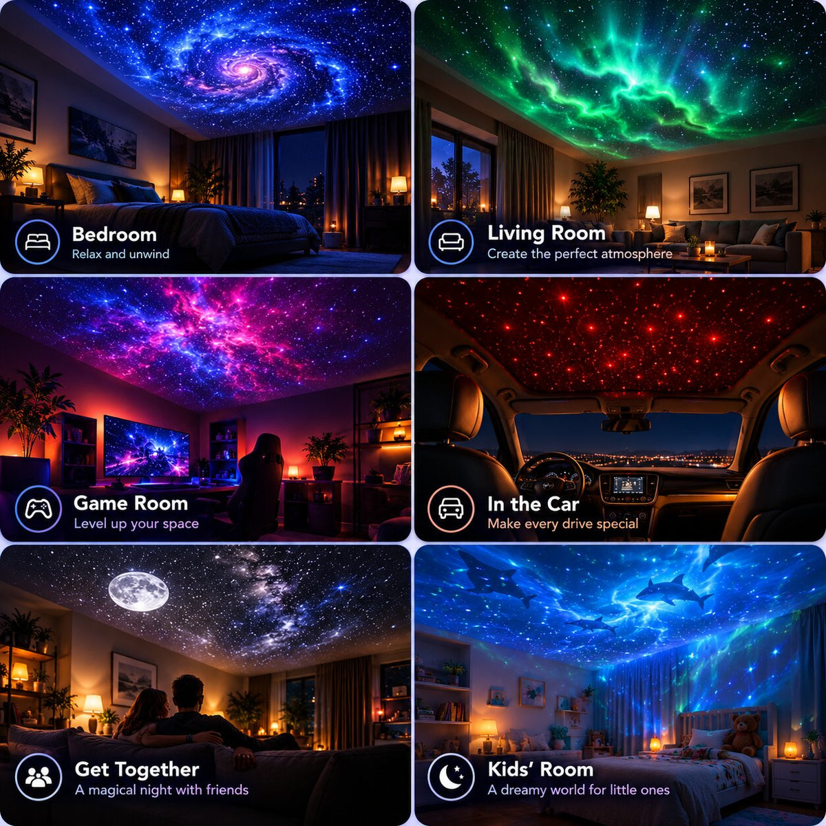 Starfolio - Proyector de cielo estrellado con discos intercambiables