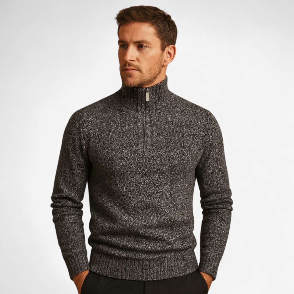 Lucas – Half-Zip Sweater with Ribbed Details
