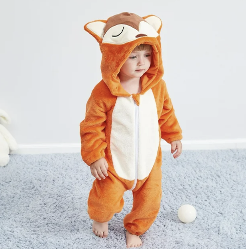 AnimalHoodie – Állatfejes kapucnis polár overál babáknak