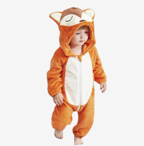 AnimalHoodie – Állatfejes kapucnis polár overál babáknak