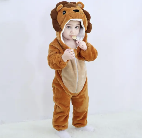 AnimalHoodie – Állatfejes kapucnis polár overál babáknak