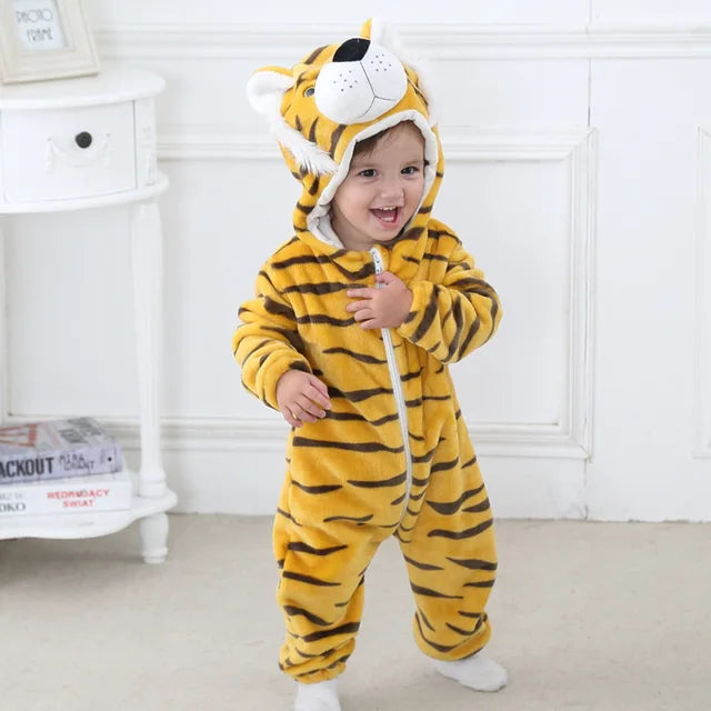 AnimalHoodie – Állatfejes kapucnis polár overál babáknak