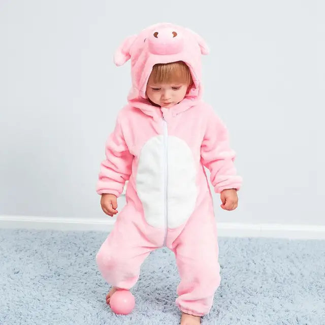 AnimalHoodie – Állatfejes kapucnis polár overál babáknak