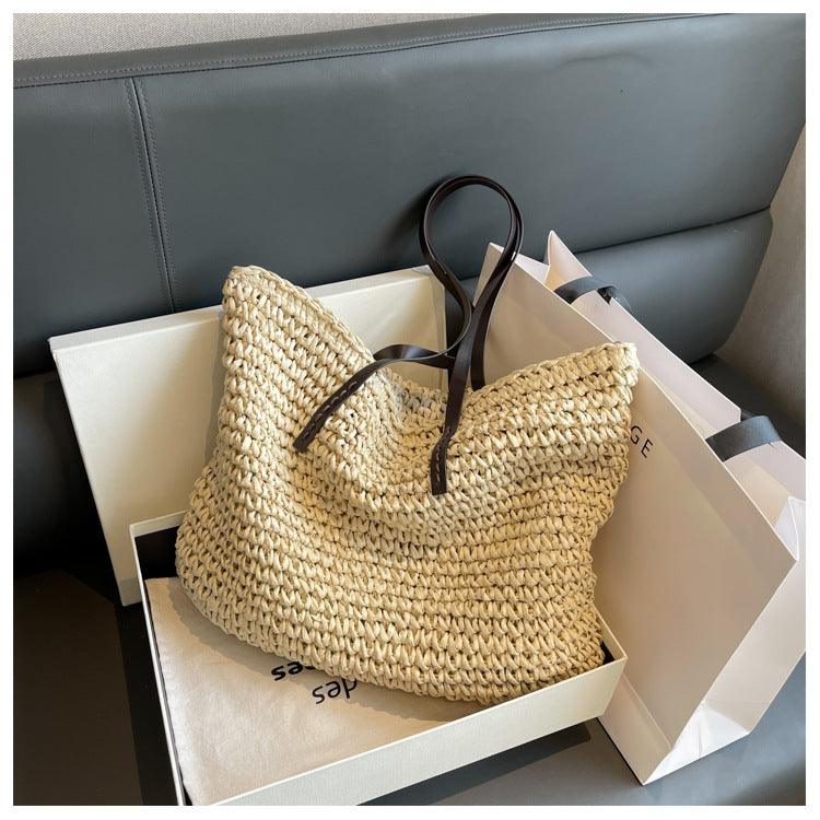 Luna - Handmade Bohemian beach bag with spacious interior and playful tassel accents