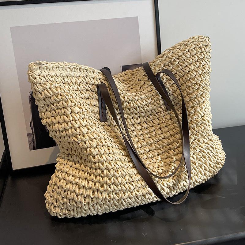 Luna - Handmade Bohemian beach bag with spacious interior and playful tassel accents
