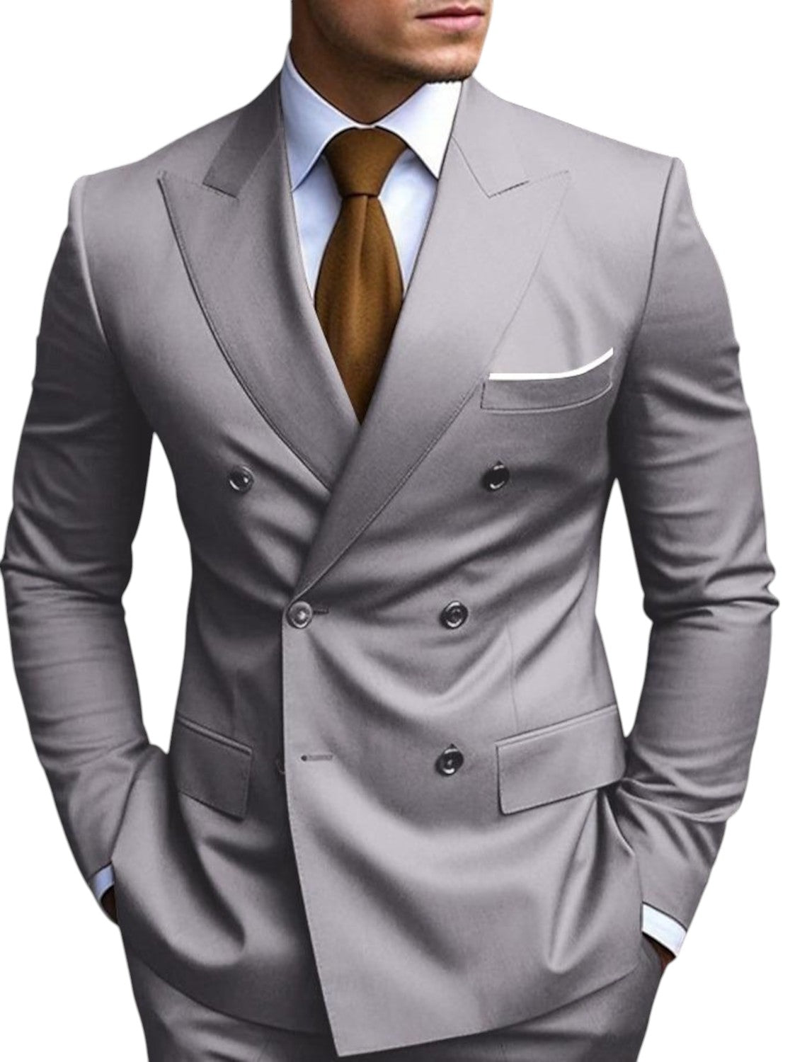 Eiden - Costume cintré à double boutonnage avec manches longues