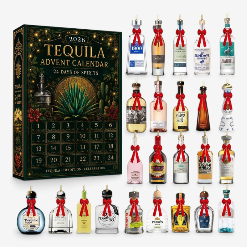 AgaveOrna – Tequila Bottle Advent Calendar with 24 Acrylic Ornaments