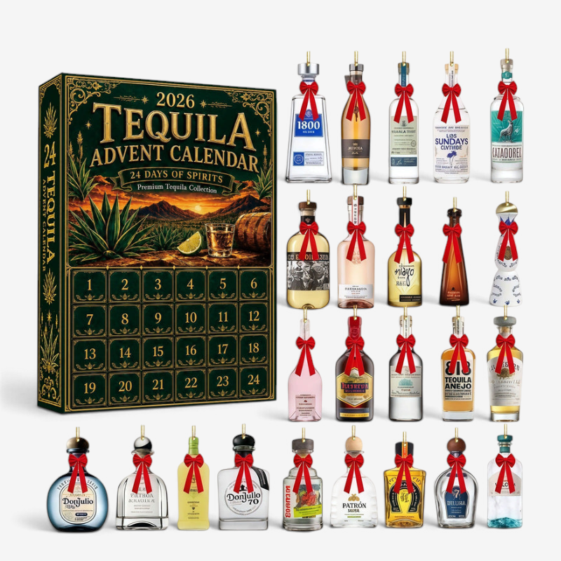 AgaveOrna – Tequila Bottle Advent Calendar with 24 Acrylic Ornaments