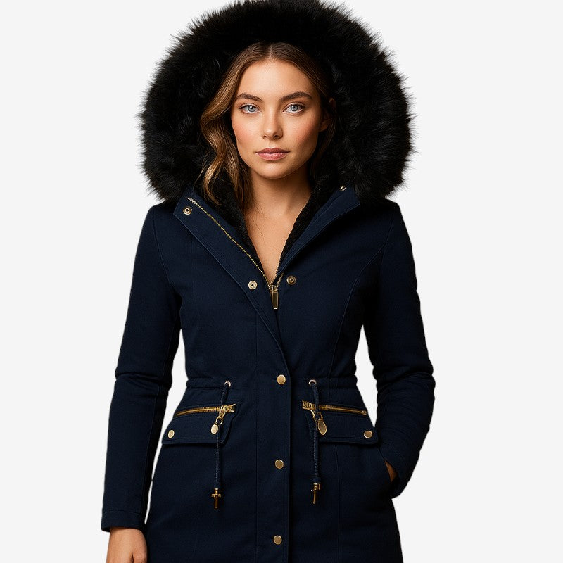 Fiona - Giacca con Cappuccio a Maniche Lunghe, Chiusura con Bottoni e Zip