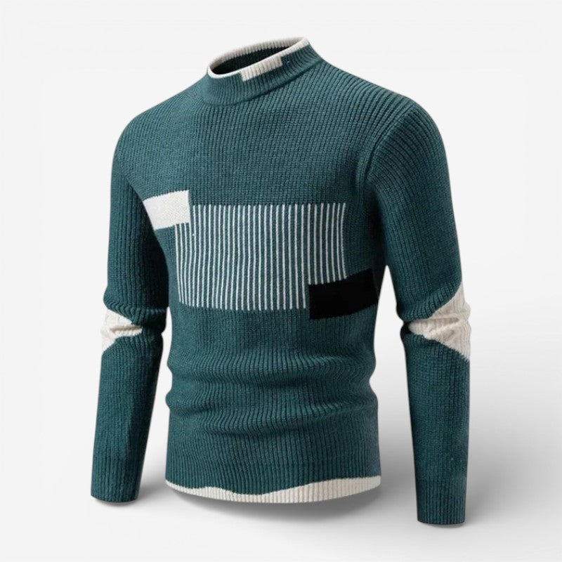 Camden - Long sleeve crew neck sweater with stripe design