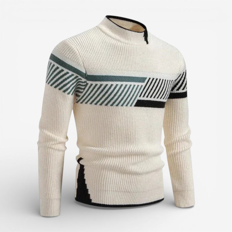 Camden - Long sleeve crew neck sweater with stripe design