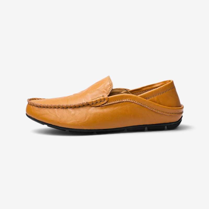 Mocassini da uomo in pelle con comoda calzata slip-on