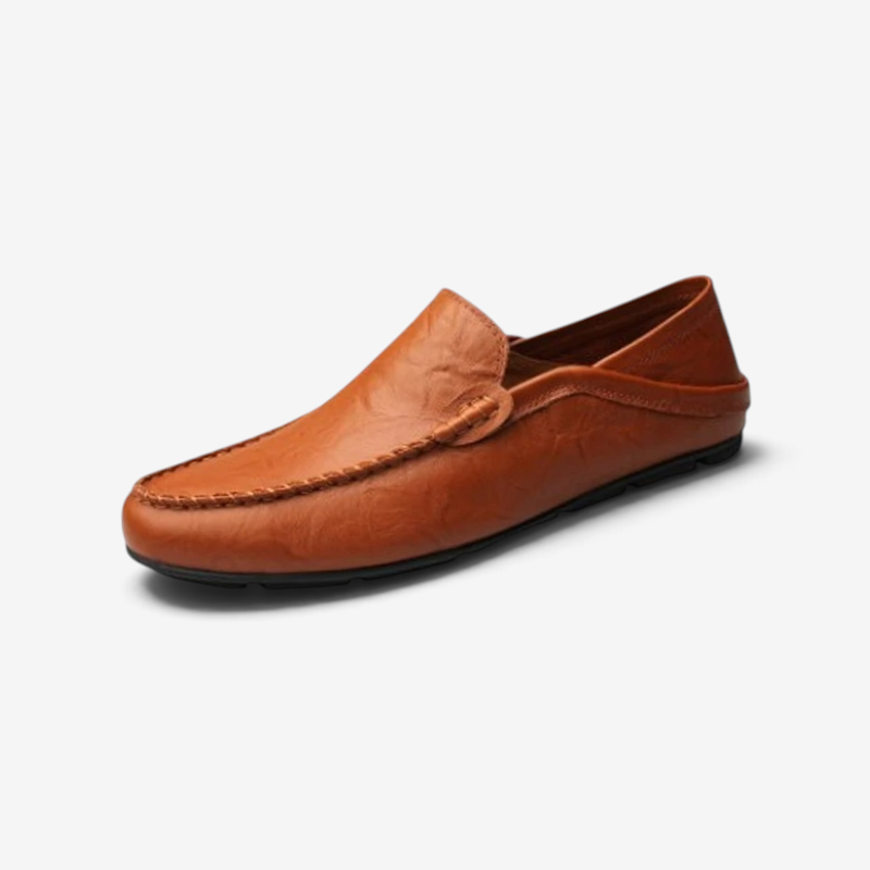 Mocassini da uomo in pelle con comoda calzata slip-on