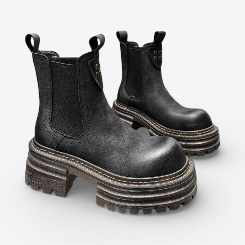 Isolde – Non Slip Sole Ankle Boots With Round Toe