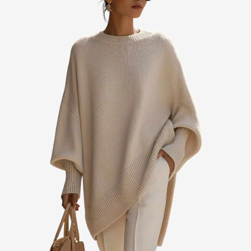 WideForm – Maglione oversize con maniche ampie e orlo asimmetrico