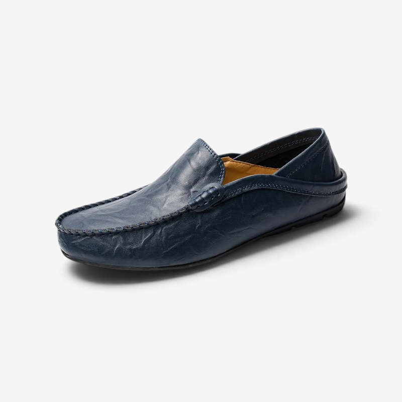Mocassini da uomo in pelle con comoda calzata slip-on