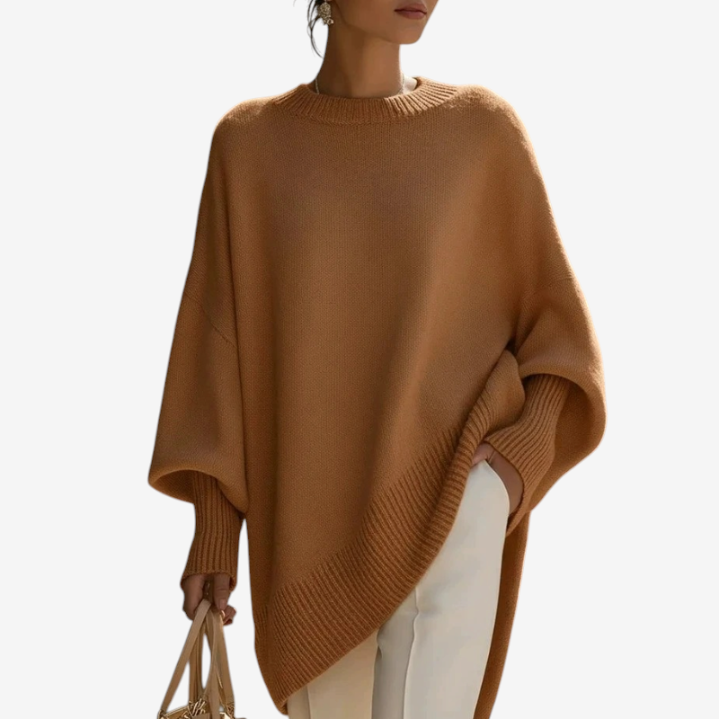WideForm – Maglione oversize con maniche ampie e orlo asimmetrico