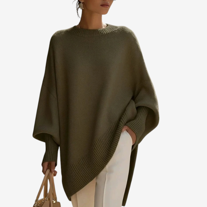 WideForm – Maglione oversize con maniche ampie e orlo asimmetrico
