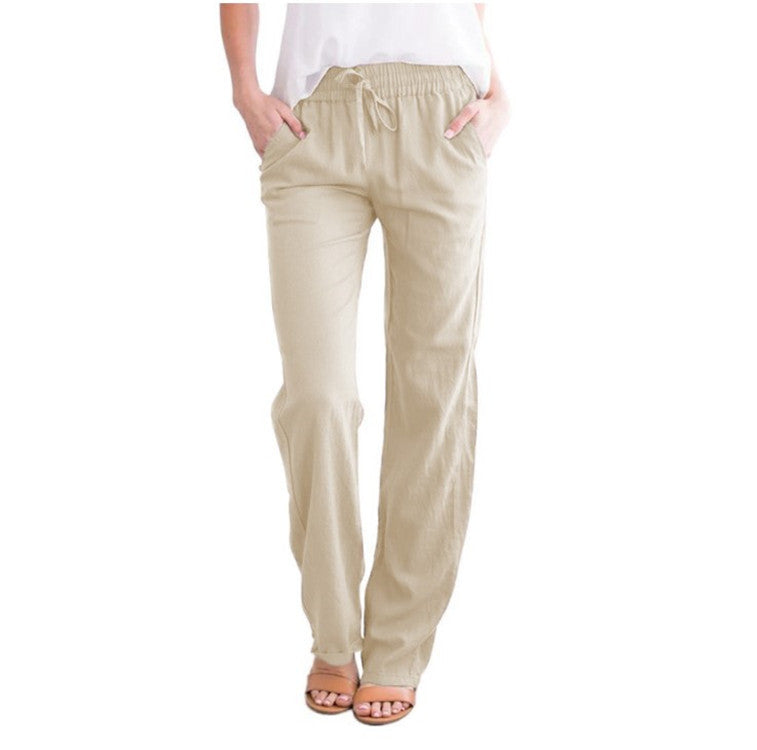 Lena - Relaxed lounge pants with wide-leg fit and functional pockets