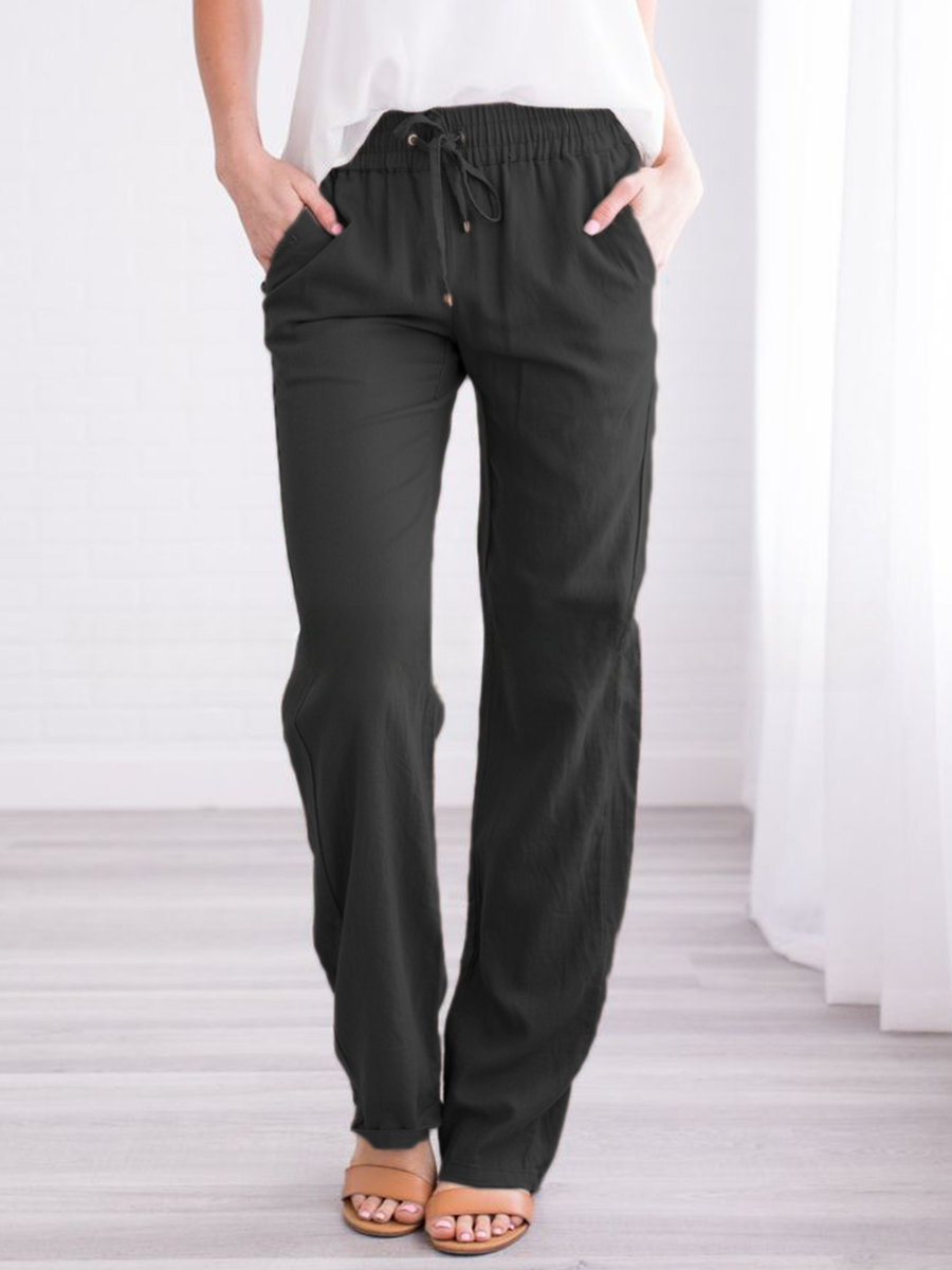 Lena - Relaxed lounge pants with wide-leg fit and functional pockets