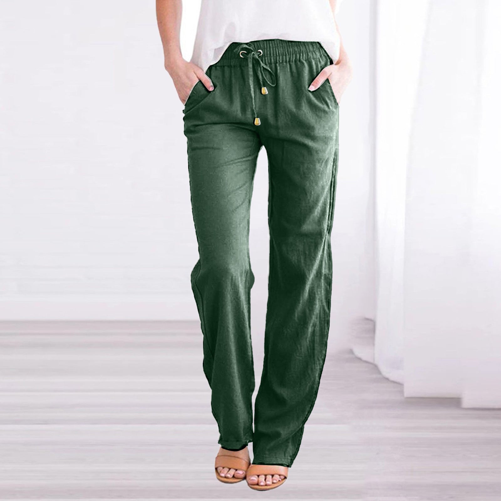 Lena - Relaxed lounge pants with wide-leg fit and functional pockets