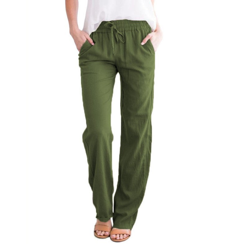 Lena - Relaxed lounge pants with wide-leg fit and functional pockets