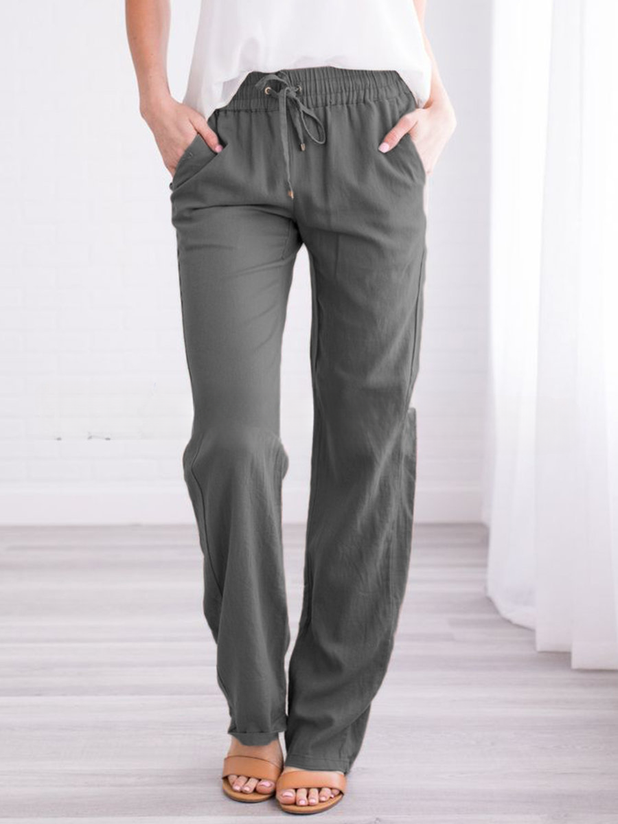 Lena - Relaxed lounge pants with wide-leg fit and functional pockets