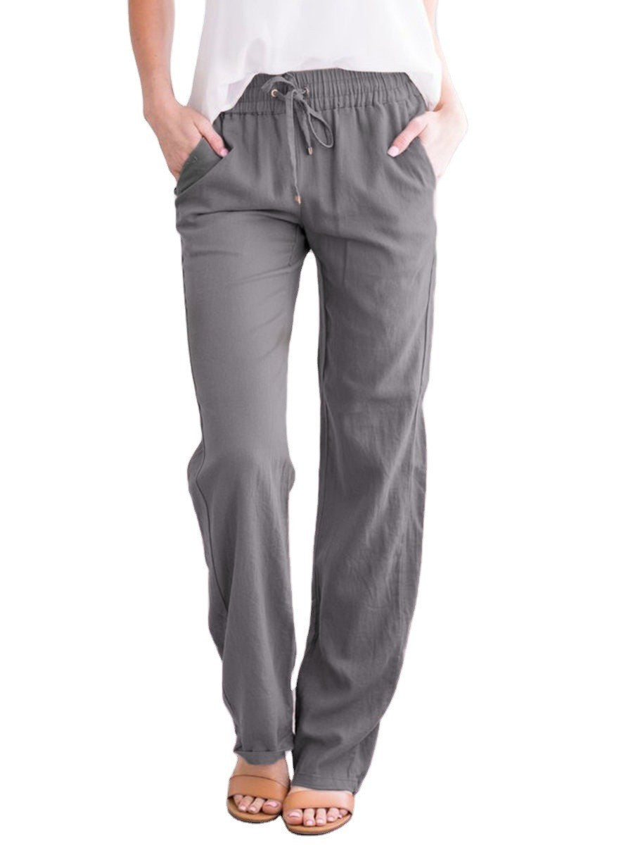 Lena - Relaxed lounge pants with wide-leg fit and functional pockets